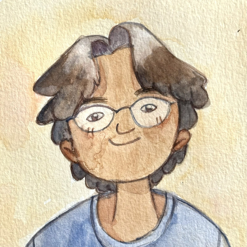 Watercolor illustration of site author